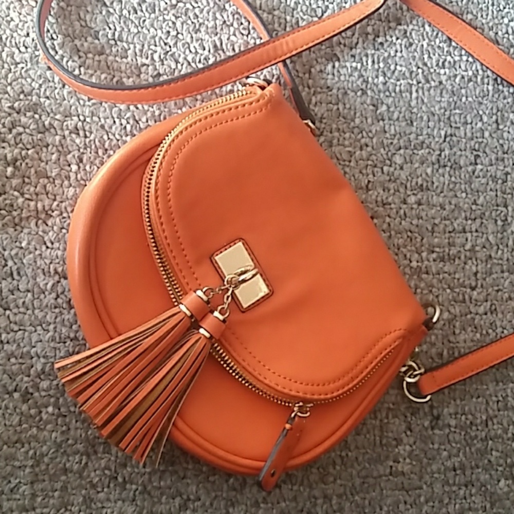 Orange Aldo Saddle Crossbody Purse